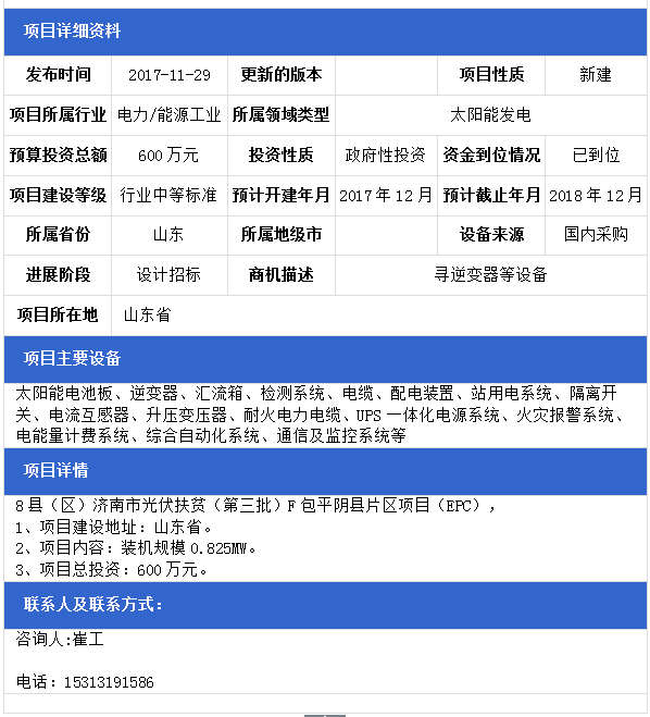 山東8縣（區(qū)）濟(jì)南市光伏扶貧（第三批）F包平陰縣、B包商河縣、E包長(zhǎng)清區(qū)片區(qū)項(xiàng)目（EPC）