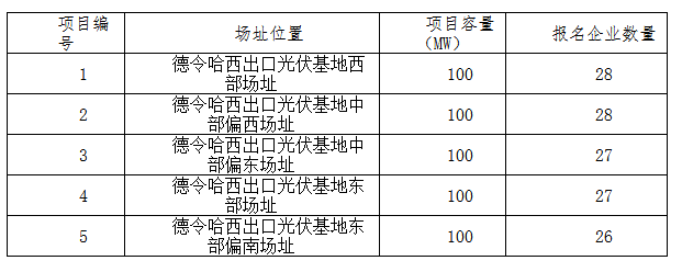 德令哈、格爾木、大同、泗洪等光伏領(lǐng)跑基地報名情況